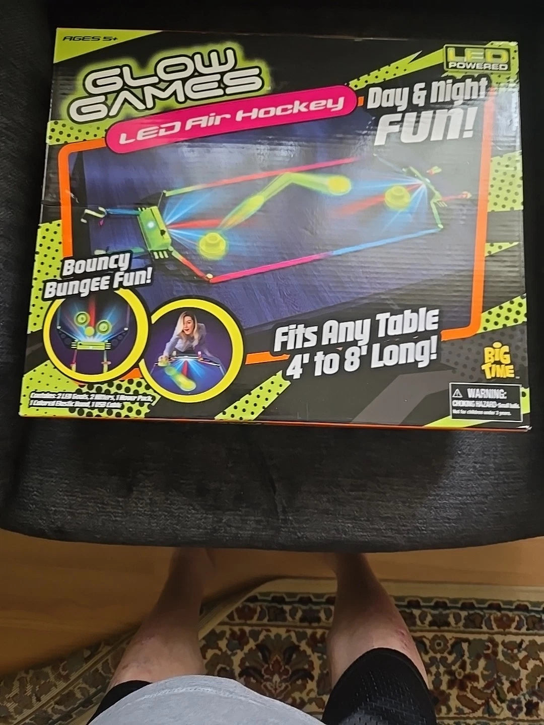 Glow Games. LED AIR HOCKEY Game Toy. Fits Any Table 4’-8’. Ages 5+
