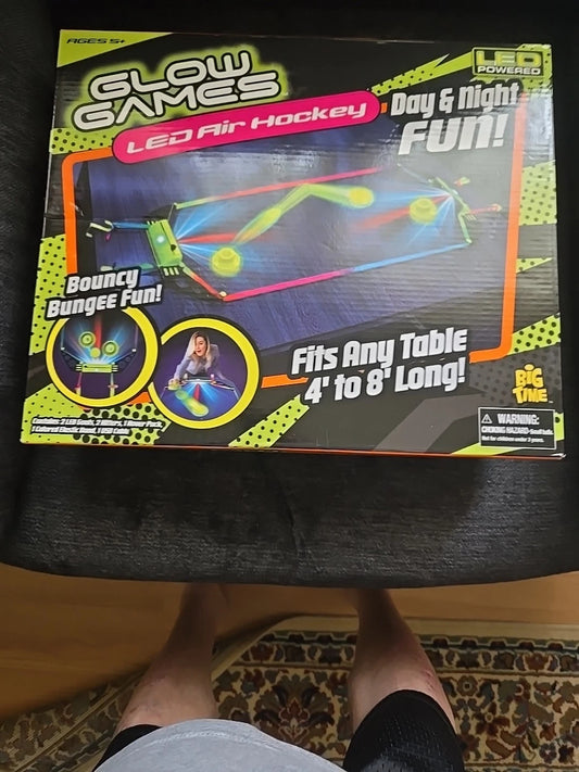 Glow Games. LED AIR HOCKEY Game Toy. Fits Any Table 4’-8’. Ages 5+